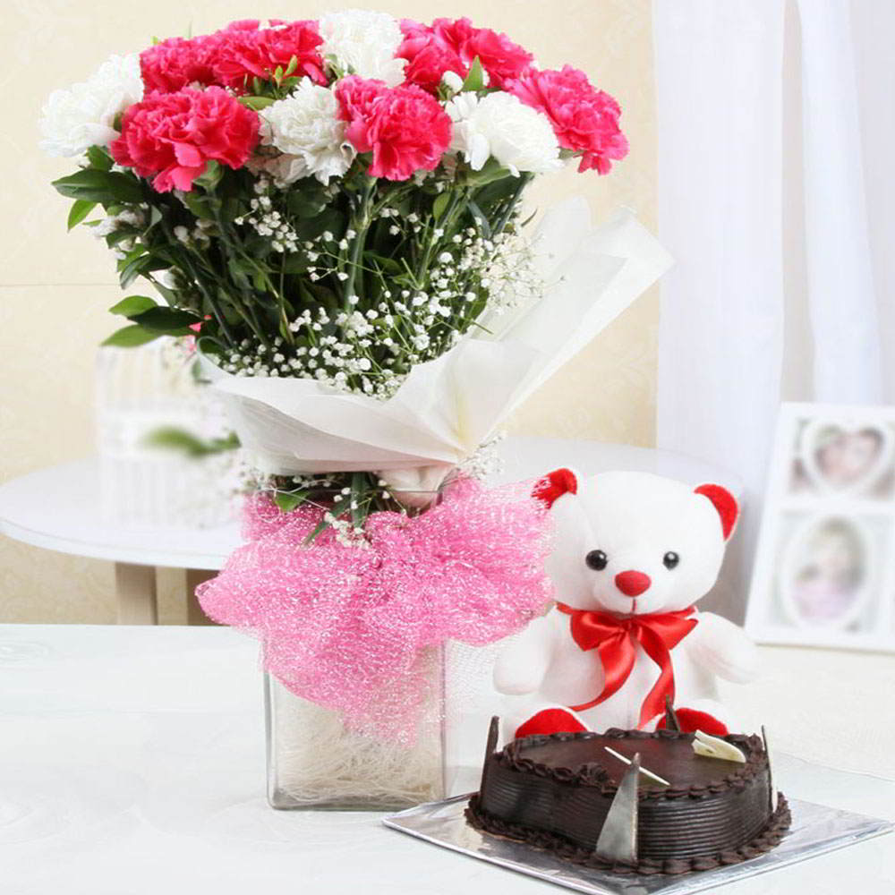 Mix Carnation & Cake With Teddy